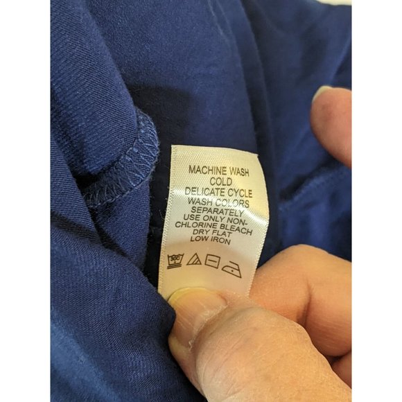 Roamans Shirt Dress Top Size L Blue Knotted Front V Neck Short Sleeve NWT - Picture 9 of 9